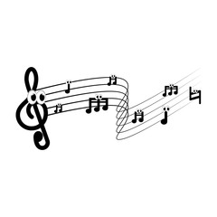 Isolated musical pentagram image. Vector illustration design