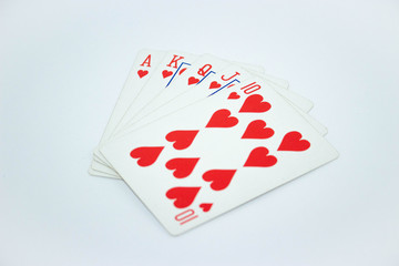 Poker Hand on white background