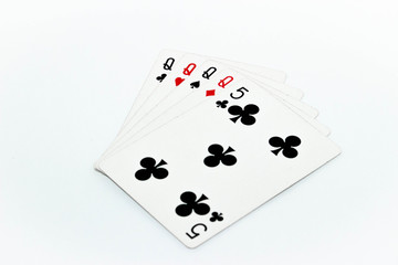 playing cards on white background