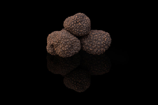Truffles isolated on the black background