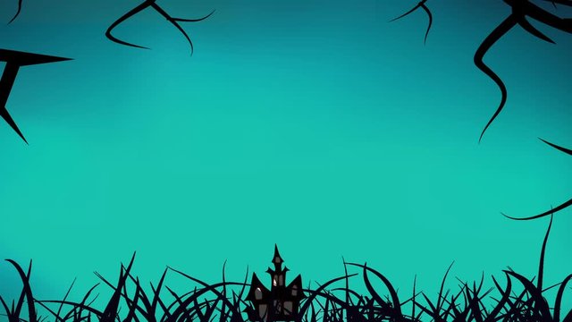 Halloween pumpkins revival ,Happy Halloween ,Spooky Castle background.