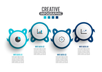 Infographic design vector and marketing icons can be used for workflow layout, diagram, annual report, web design. Business concept with 4 options, steps or processes.