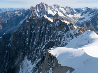 A snowy mountain view from Aiguille du Midi