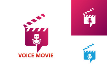 Voice Movie Logo Template Design Vector, Emblem, Design Concept, Creative Symbol, Icon