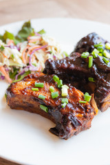 baked pork ribs with barbecue sauce
