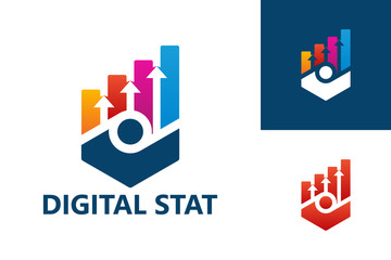 Digital Statistic Logo Template Design Vector, Emblem, Design Concept, Creative Symbol, Icon