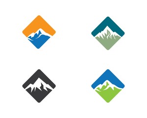 Mountain logo template vector icon illustration