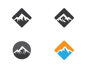 Mountain logo template vector icon illustration