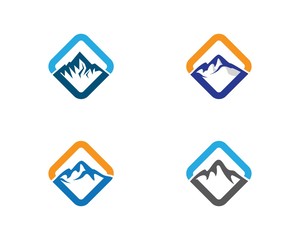 Mountain logo template vector icon illustration