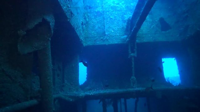 Diving inside the wreck of the Numidia