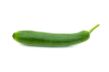 Sponge gourd, Smooth loofah, Vegetable sponge, Gourd towel.  ( Luffa cylindrica (L) M.Roem ). is family plant Cucurbitaceae is vegetable herb and is short-lived ivy. isolated on white background.