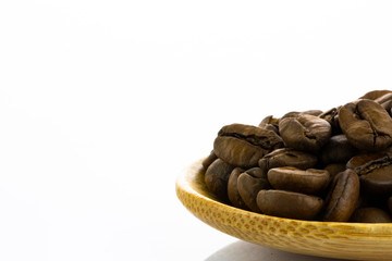 Roasted Coffee Beans Isolated on White Background