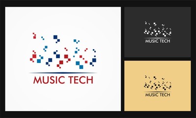 digital music tech vector logo