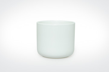 Empty flower vase isolated on white background