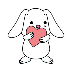 cute rabbit with heart love