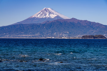 Mt. Fuji Sea Side View from Izu Peninsula - obrazy, fototapety, plakaty