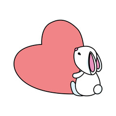 cute rabbit with heart love