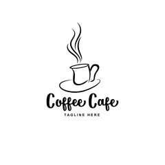 coffee on a cup vector logo best for cafe or restaurant logo