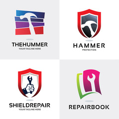 Hammer Logo Set Design Template Collection