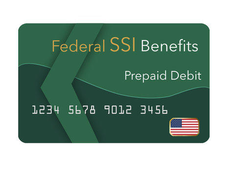 Federal  benefits for Social Security, SSI, VA  and more can be paid using a prepaid debit card. Here is a mock prepaid government debit card for a Supplemental Security Income recipient.