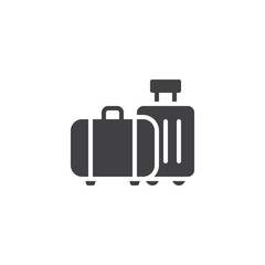 Travel bags vector icon. filled flat sign for mobile concept and web design. Luggage simple solid icon. Symbol, logo illustration. Pixel perfect vector graphics