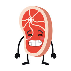 meat steak kawaii character