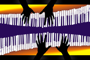 Here is an image about piano duets. © Rob Goebel