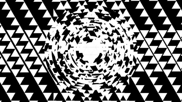 Black and White Glitch Circles Transition Mask