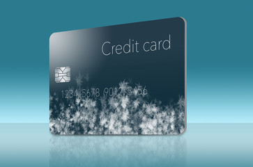 Frost covered credit cards illustrate putting a credit freeze on a credit report.
