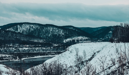 Winter landscape. Winter in the city