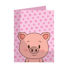 Obraz na płótnie Canvas cute little pig character