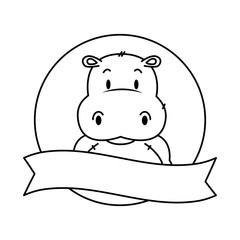 cute little hippo character