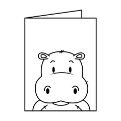 cute little hippo character