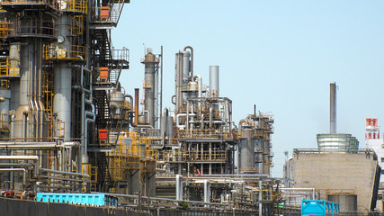 KAWASAKI,  TOKYO,  JAPAN - CIRCA MAY 2018 : Scenery of INDUSTRIAL FACTORY AREA in KAWASAKI.