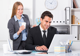 Businesspeople working together at office