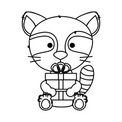 cute little raccoon character