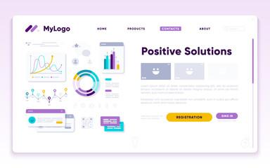 Ui dashboard. Ux app kit with finance graphs, interface, chart and diagrams. Vector design template.