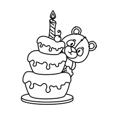 cute little bear panda character