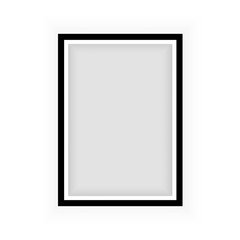 Realistic black frame isolated on white background. Perfect for your presentations. Vector illustration