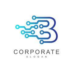 letter b technology logo template © Amelia