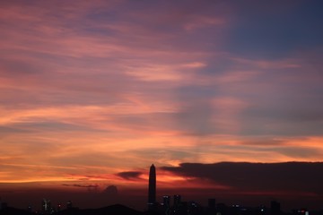 Naklejka premium Hong Kong Sunset 