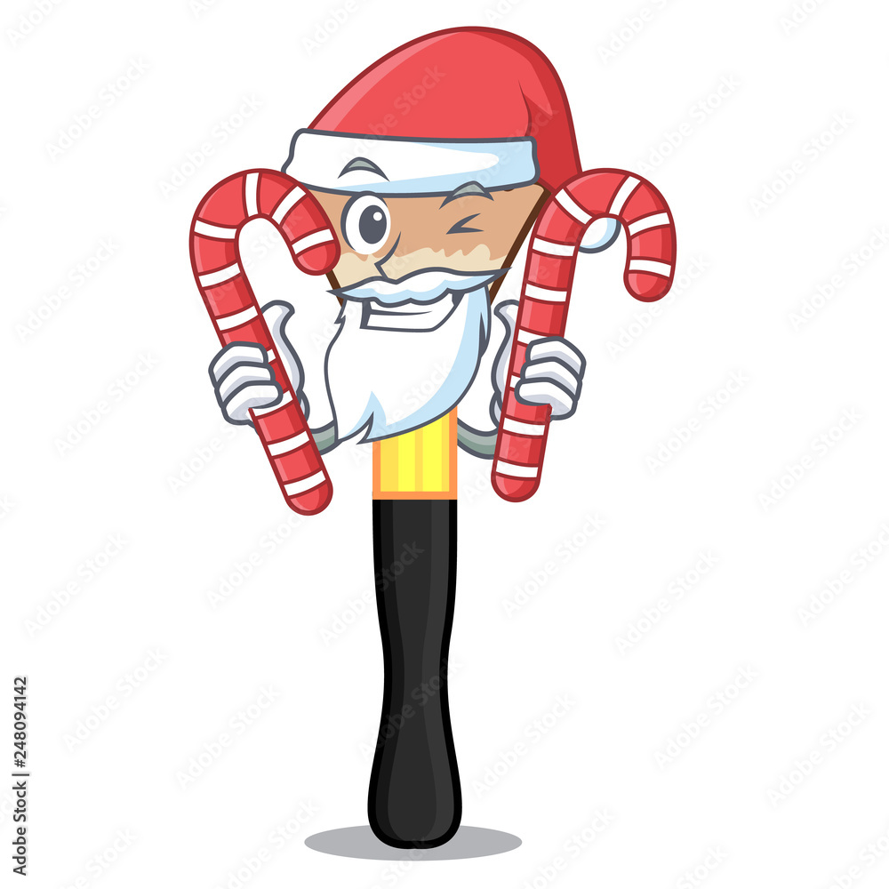 Canvas Prints Santa with candy blusher in the shape of mascot