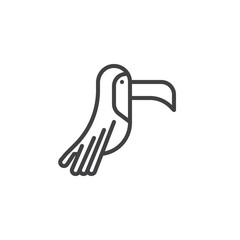 Toucan bird line icon. linear style sign for mobile concept and web design. Exotic Toco toucan outline vector icon. Symbol, logo illustration. Pixel perfect vector graphics