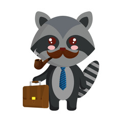 cute little raccoon character
