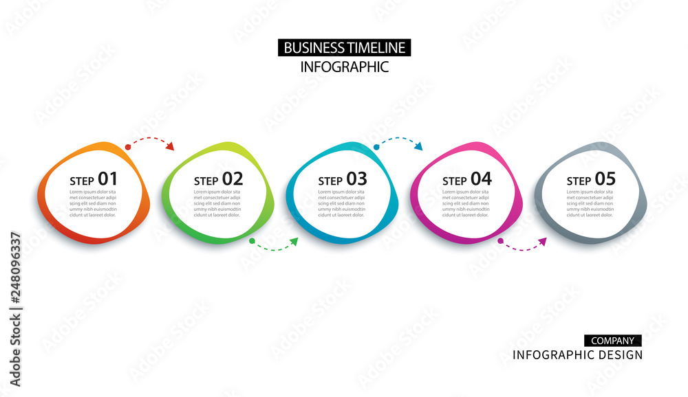 Poster 5 infographic with abstract option template. presentation step business modern background.