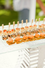 decorated catering banquet table