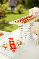 decorated catering banquet table