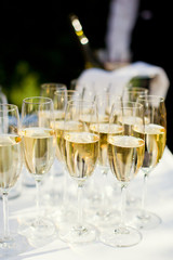 Several glasses of champagne