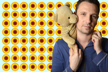 Man and Teddy bear