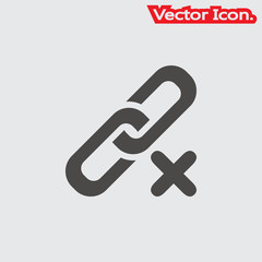 link icon isolated sign symbol and flat style for app, web and digital design. Vector illustration.